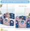 Multifunctionele baby grondbox 14/16 panelen, kinder speelbox babybox, (Donkerblauw + roze, 14 panelen)